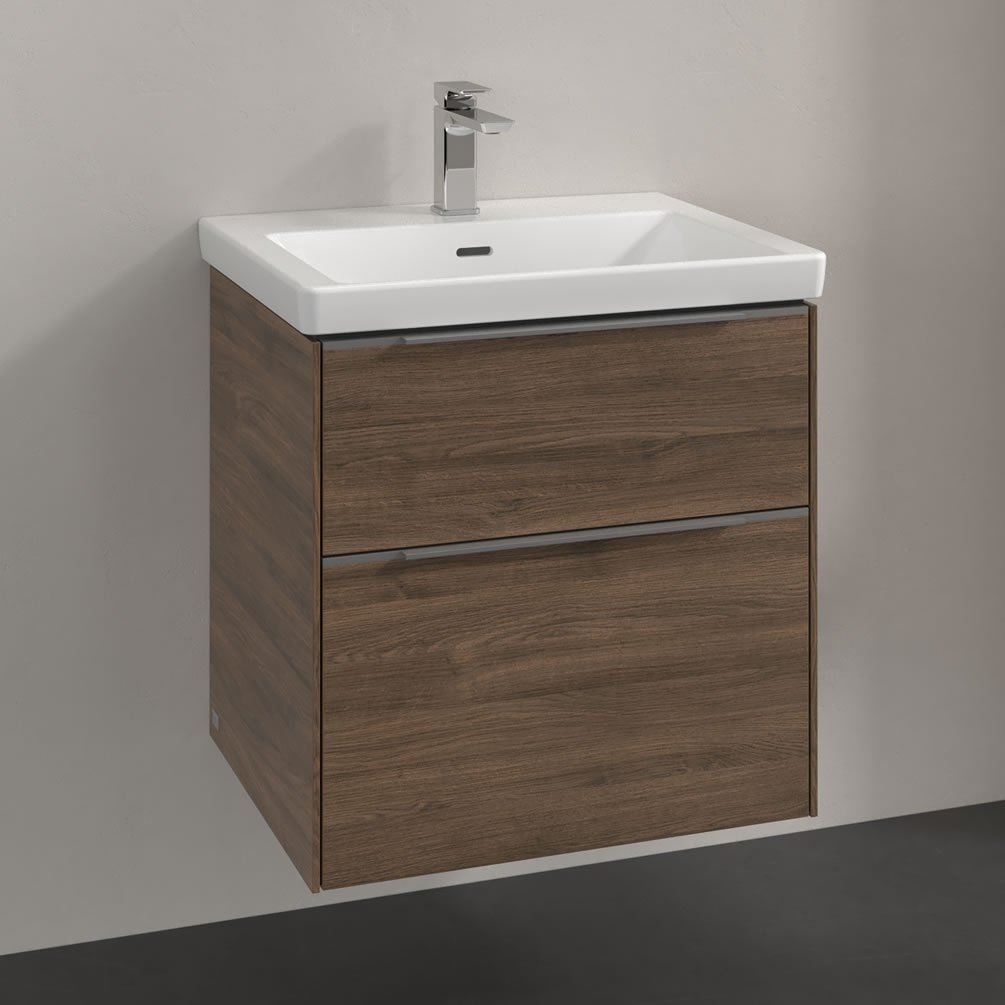 Lifestyle image of Villeroy & Boch Subway 3.0 600mm Arizona Oak Wall-Hung Vanity Unit & Basin